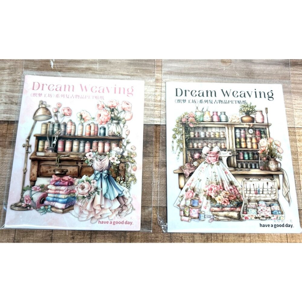 2 Sets Dream Weaving  Sewing Decorative Stickers Set Of 30 Scrapbook Ephemera